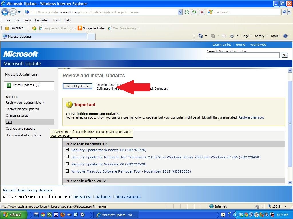 where to get windows 7 critical updates online