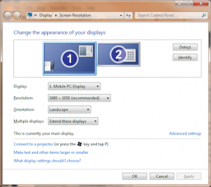 Windows 7 display settings